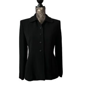 Jones New York WOmen's 4P Long Sleeves Buttons Closure Classic Black Suit Blazer
